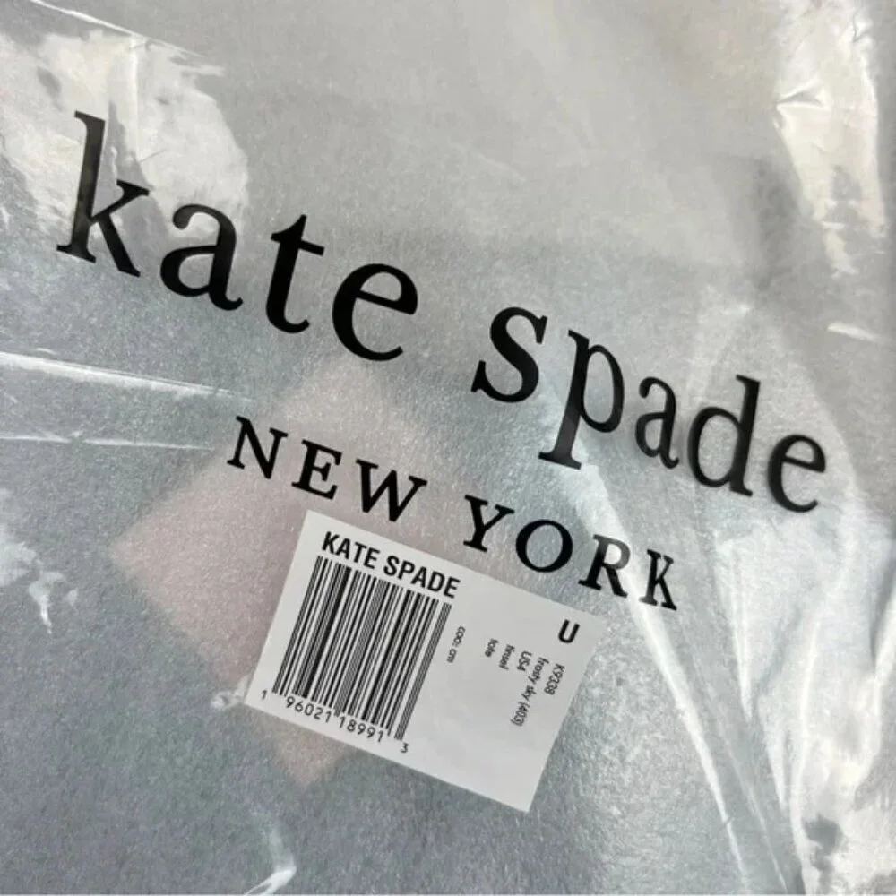 Kate Spade NWT Tinsel Tote Frosty Sky Light Blue Glitter Sparkle Bag Gift Purse